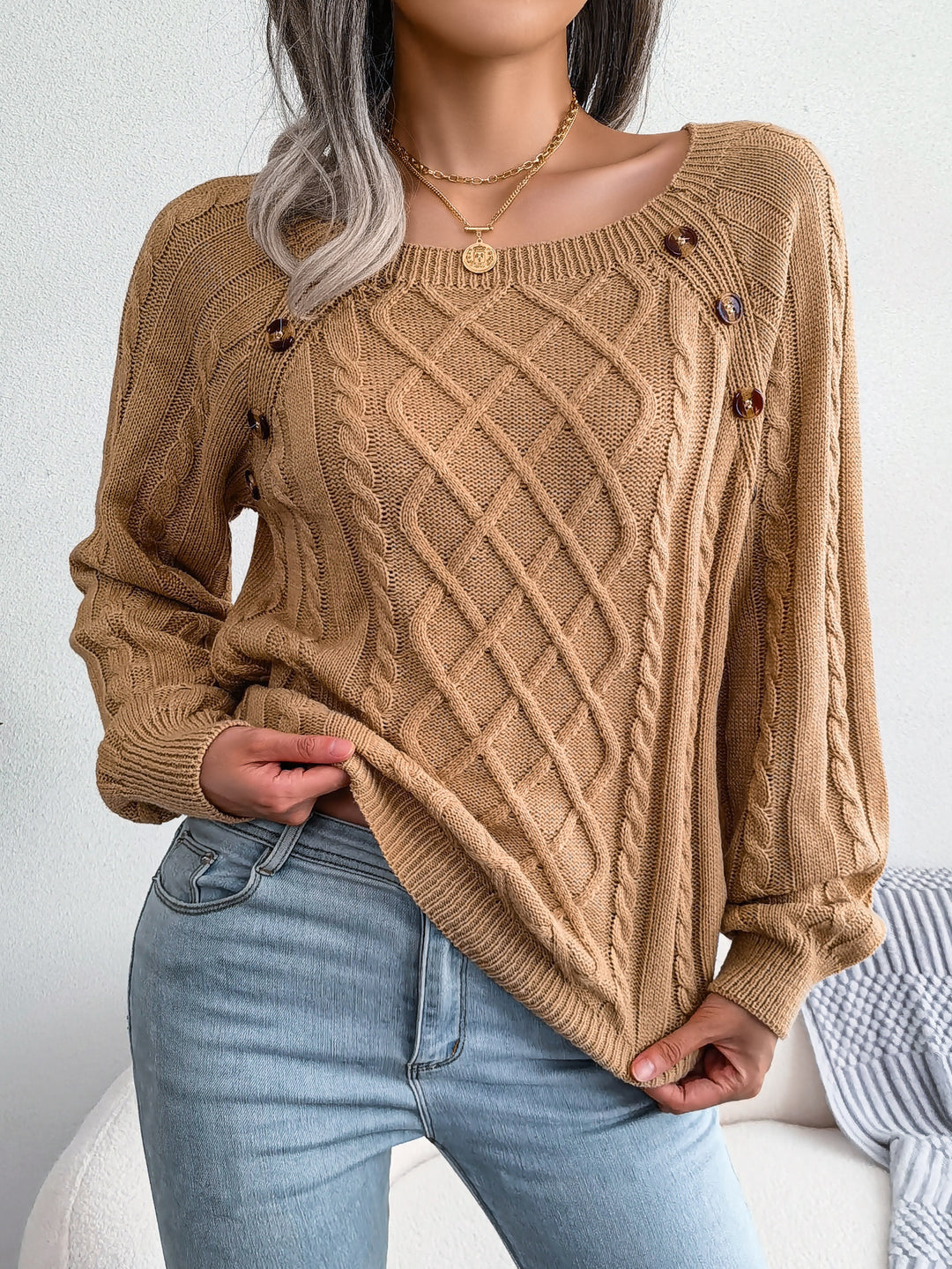 Deanna - Long Sleeve Knitted Sweater