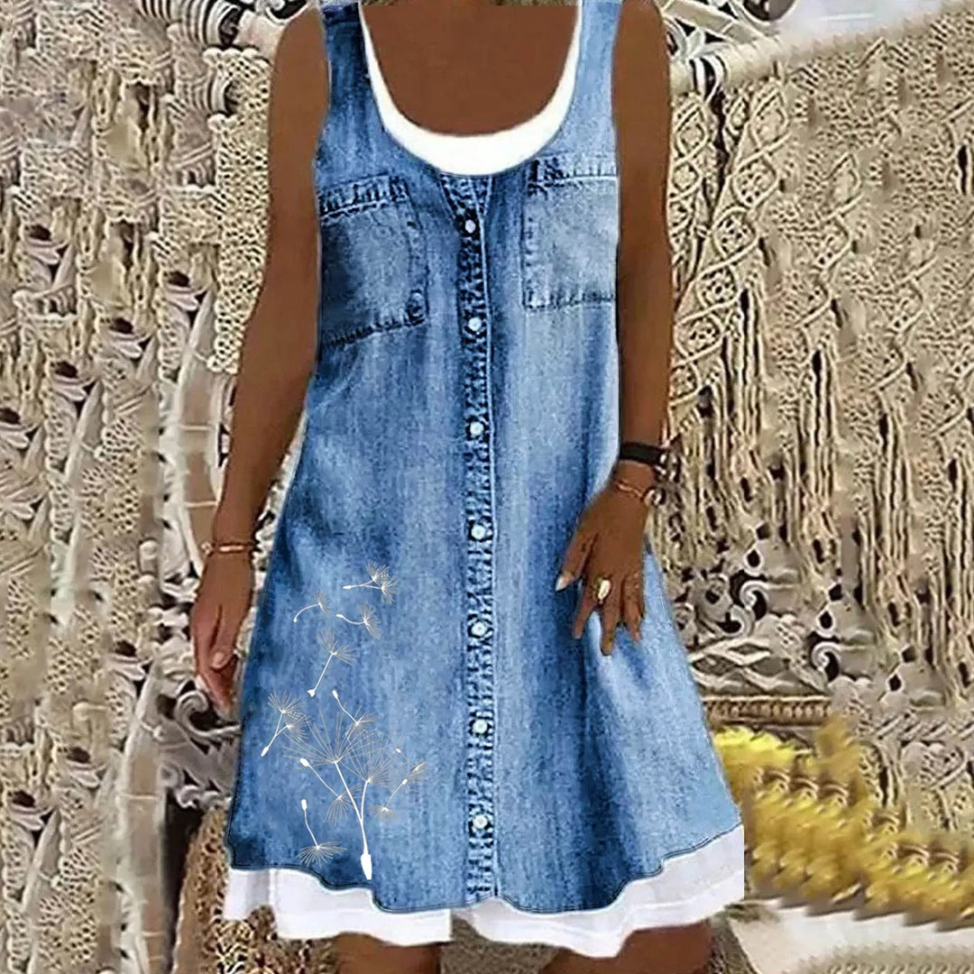 Natasza - Soft And Elegant Denim Dress