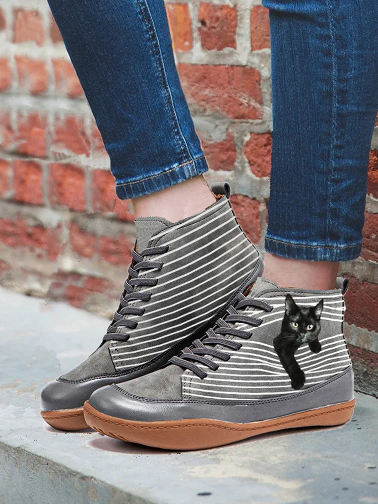 Zara - Stylish Boot With Cat Design