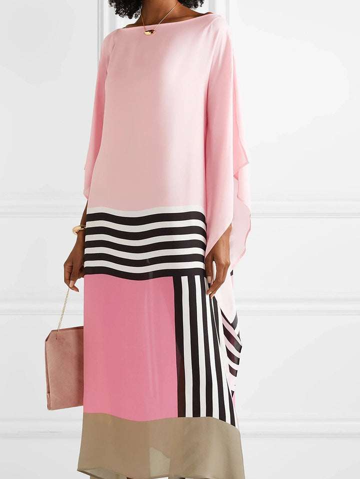 Shraddha - Striped Print Patchwork Dress