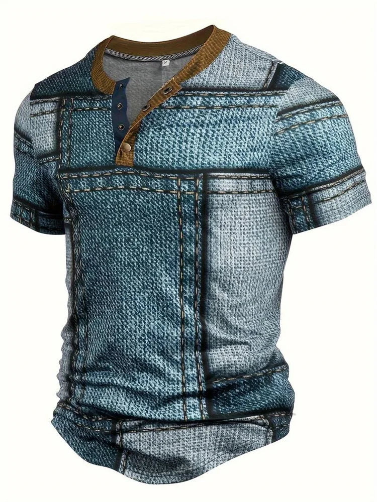 Edson - Stylish Patchwork Print Shirt