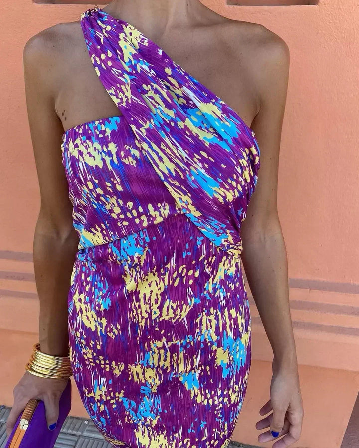 Svetlena - Elegant One-Shoulder Maxi Dress