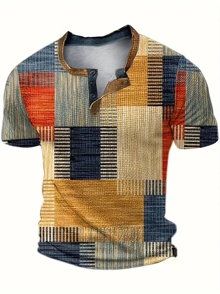 Edson - Stylish Patchwork Print Shirt
