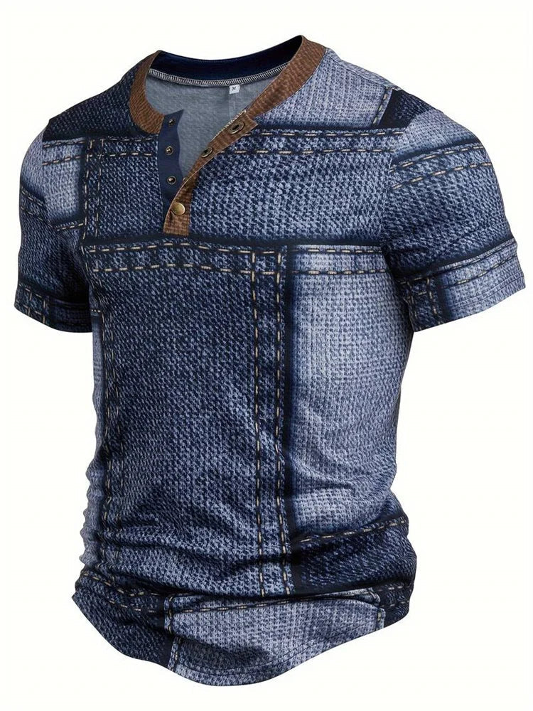 Edson - Stylish Patchwork Print Shirt