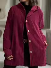 Elysita - Stylish Hooded Corduroy Coat