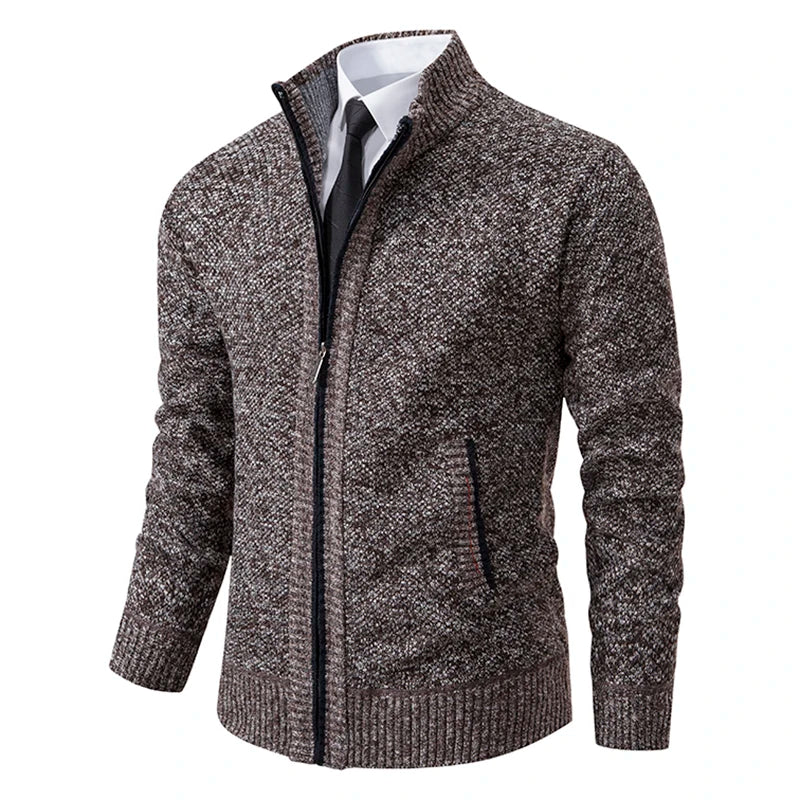 Yitzhak - Casual Knitted Cardigan With Stand Collar
