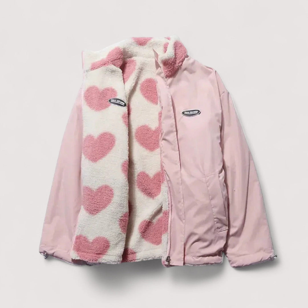 Noveora - Reversible Heart Print Jacket