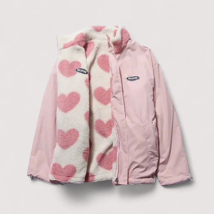 Noveora - Reversible Heart Print Jacket