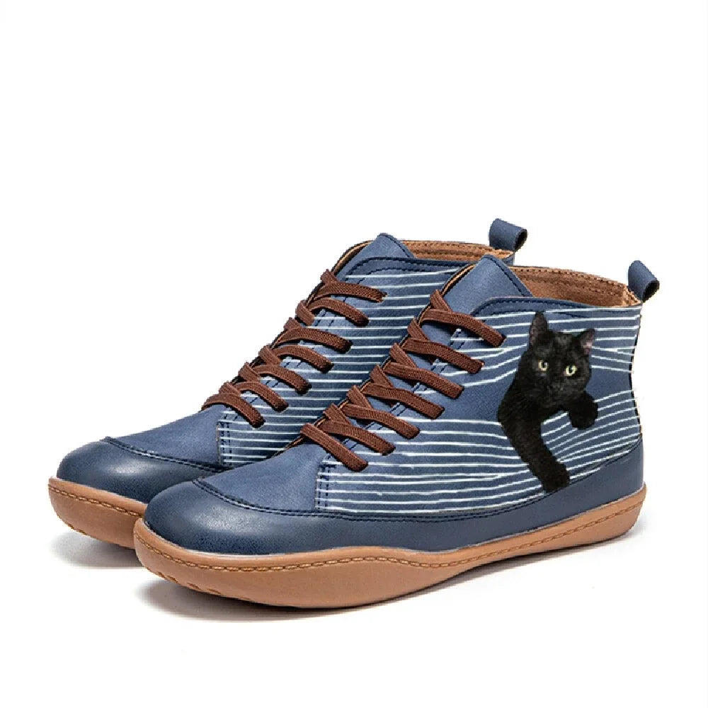 Zara - Stylish Boot With Cat Design