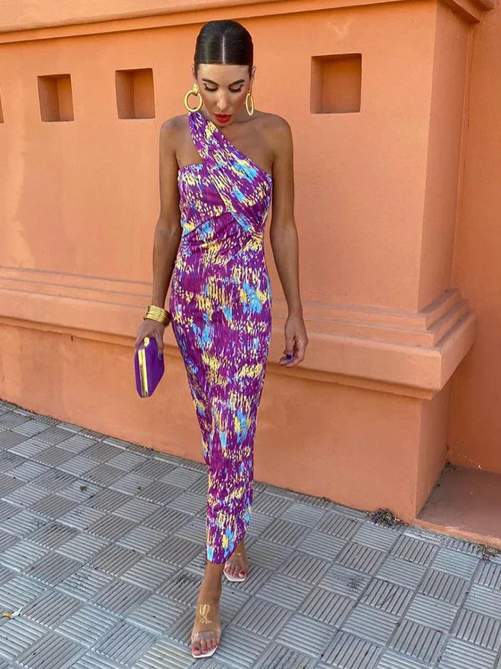Svetlena - Elegant One-Shoulder Maxi Dress