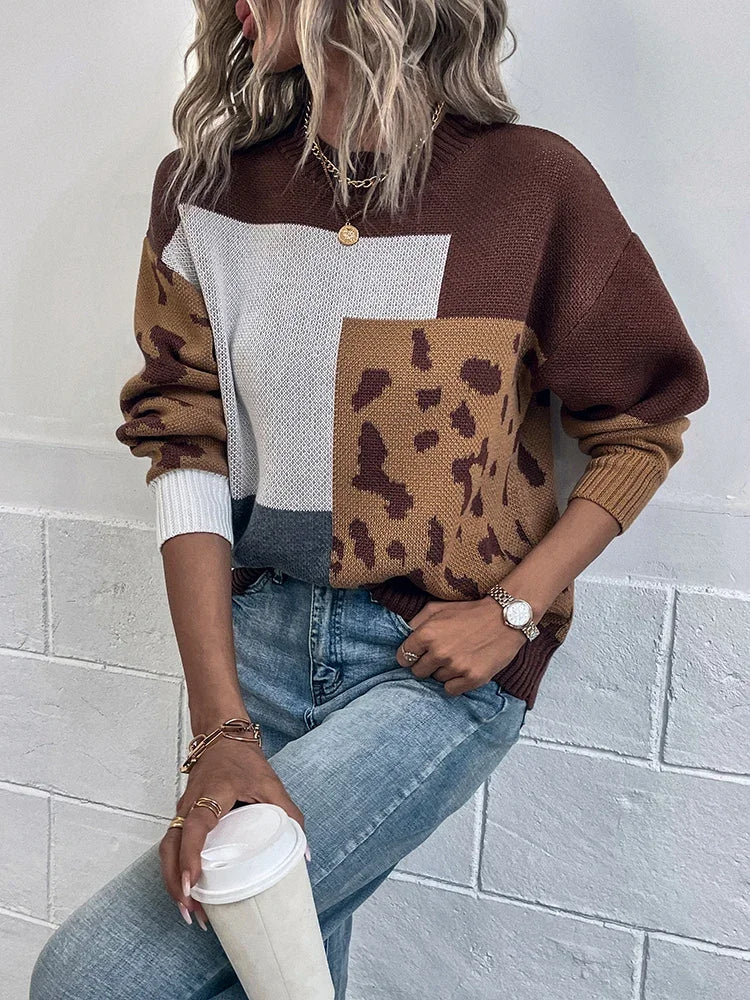 Irmgard - Vintage Leopard Patchwork Sweater