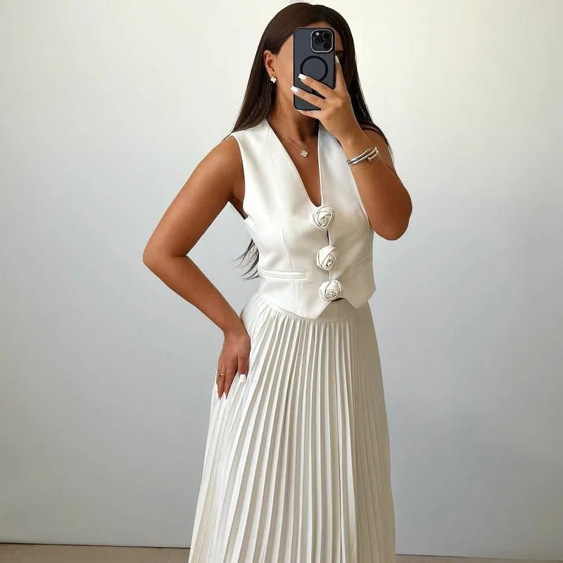 Beyza - Elegant Sleeveless Two Piece Set