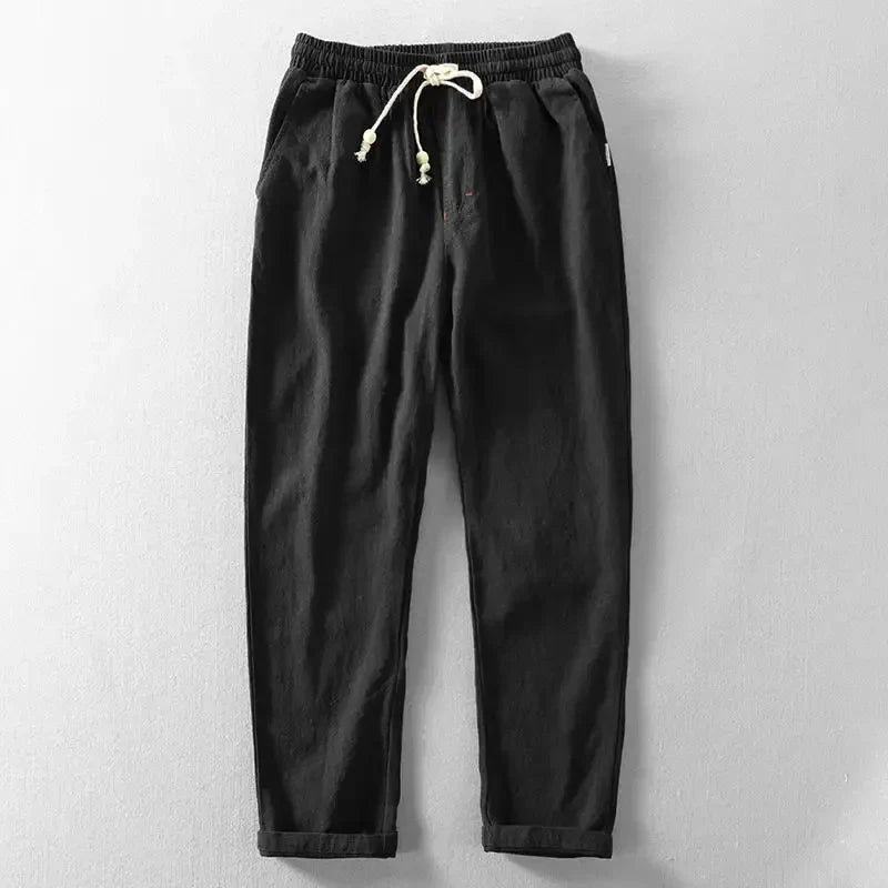 Clarke - Casual Drawstring Waist Linen Trouser