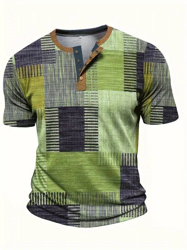 Edson - Stylish Patchwork Print Shirt