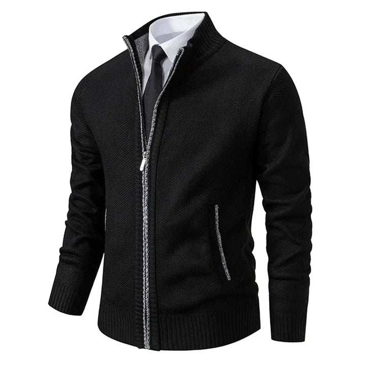 Yitzhak - Casual Knitted Cardigan With Stand Collar