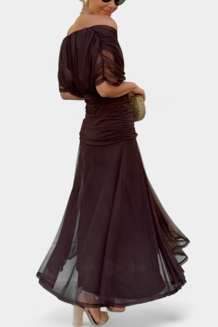 Rawan - Chiffon Off Shoulder Maxi Dress