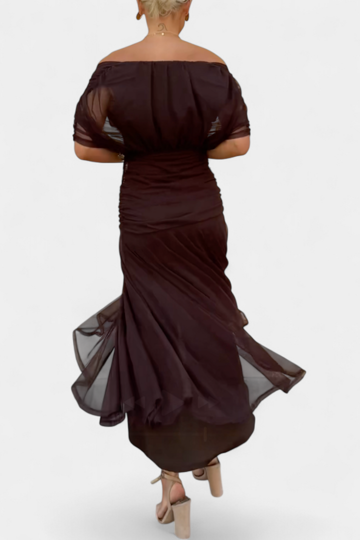 Rawan - Chiffon Off Shoulder Maxi Dress