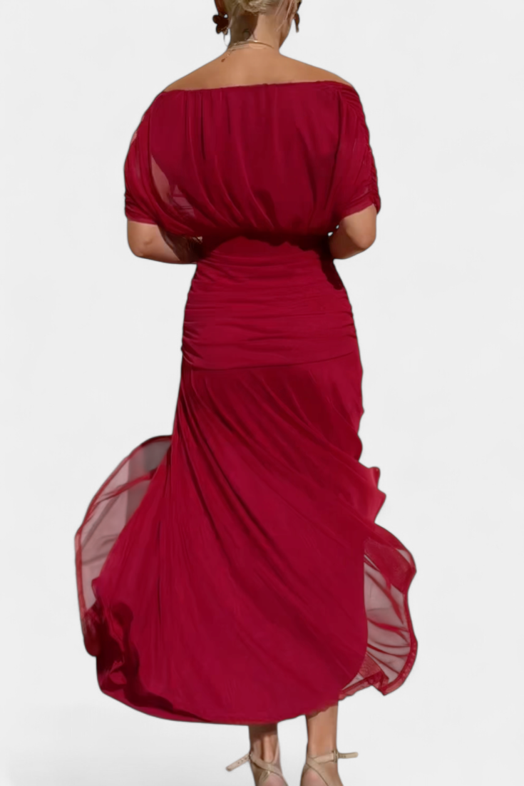 Rawan - Chiffon Off Shoulder Maxi Dress