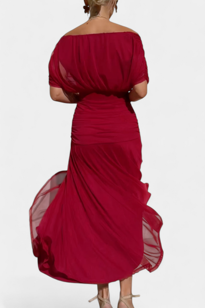 Rawan - Chiffon Off Shoulder Maxi Dress