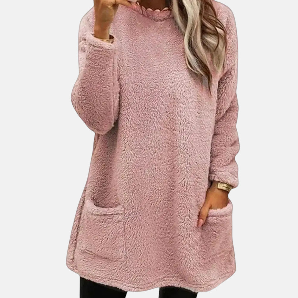 Oriella - Soft Fleece Sweater With Pocket
