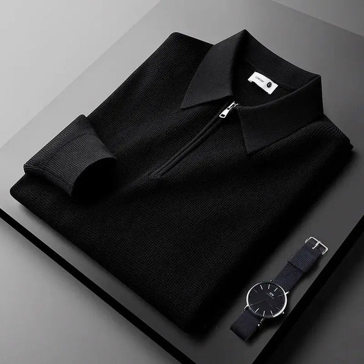 Mariander - Collared Quarter Zip Knit Sweater