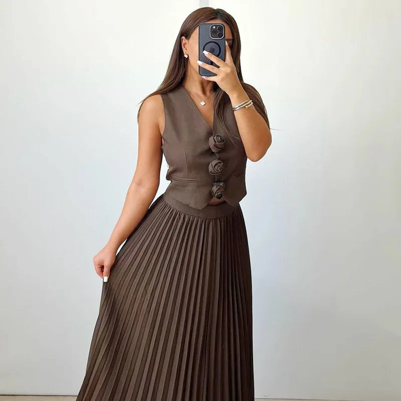 Beyza - Elegant Sleeveless Two Piece Set