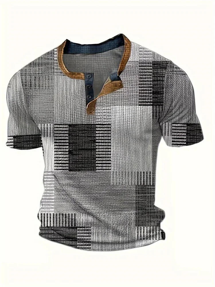Edson - Stylish Patchwork Print Shirt