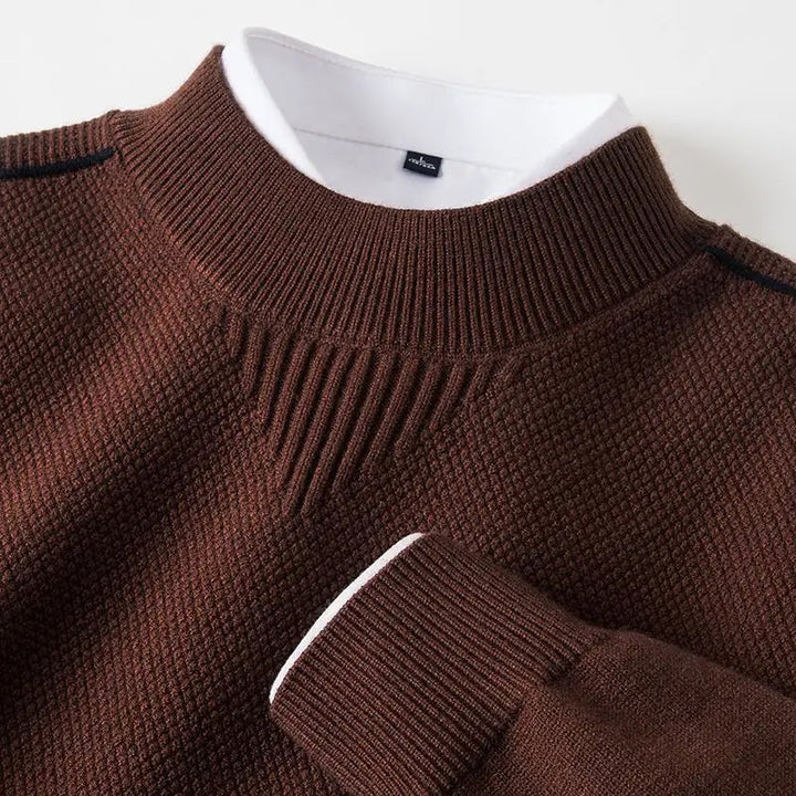 Thado - Sweater With Textured Knit and Crew Neck
