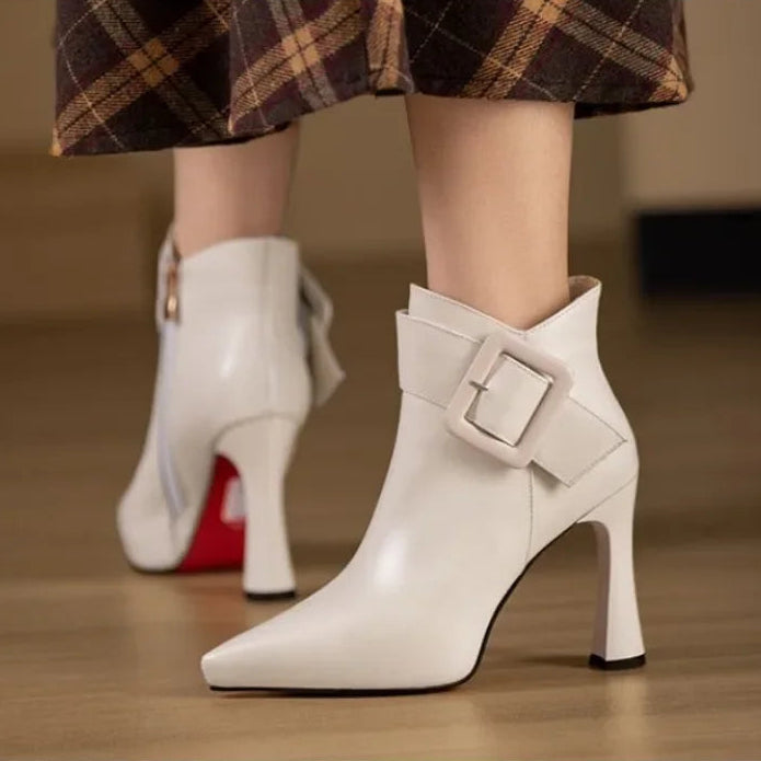 Arielah - Pointed-Toe Boots With Buckle Strap