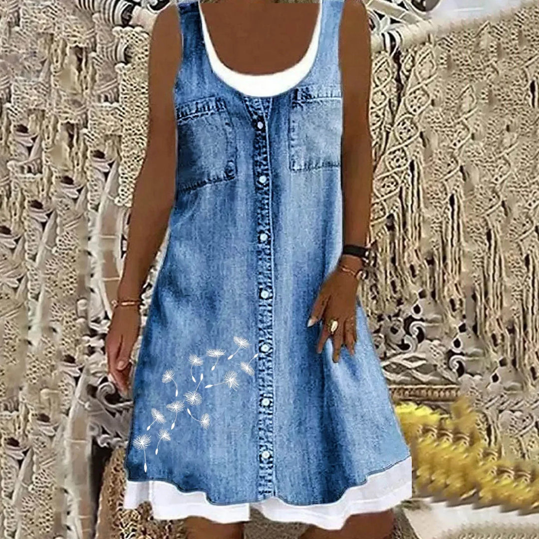 Natasza - Soft And Elegant Denim Dress