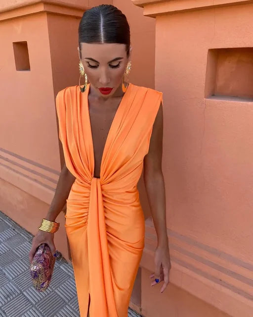 Feera - Party Dress With Deep Neckline
