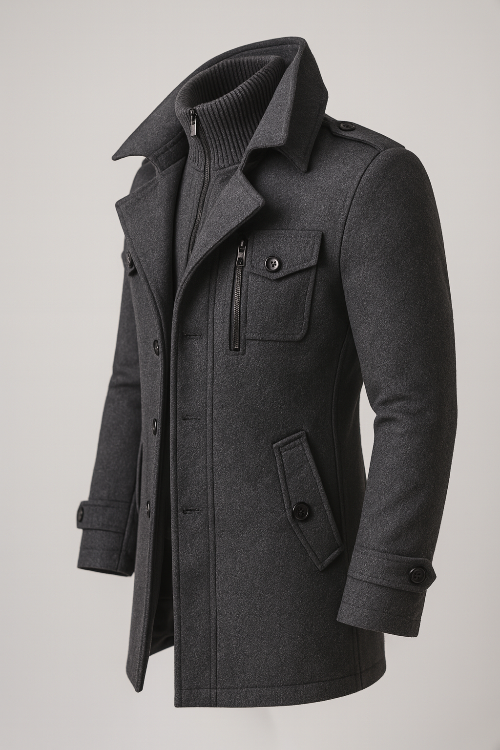 Mykhailo - Winter Overcoat With Zipper