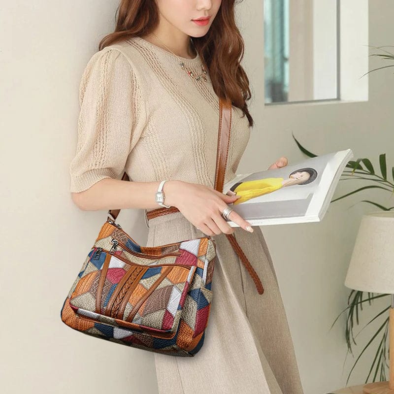 Solara - Mosaic Leather Shoulder Bag