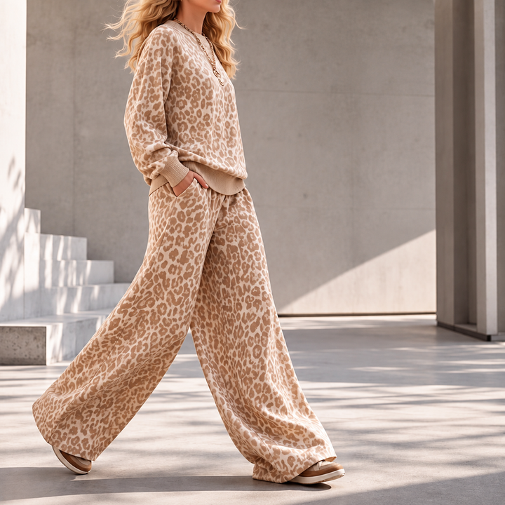 Idalita - Leopard Print Two-Piece Set