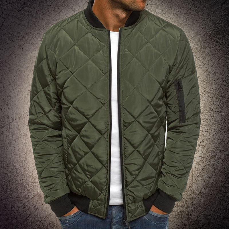 Reza - Quilted Zip-Up Bomber Jacket