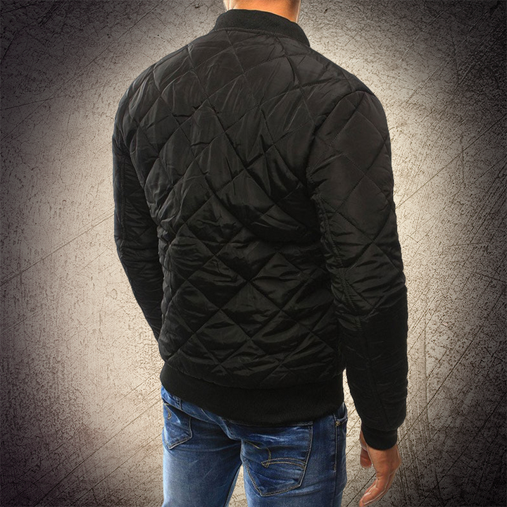 Reza - Quilted Zip-Up Bomber Jacket