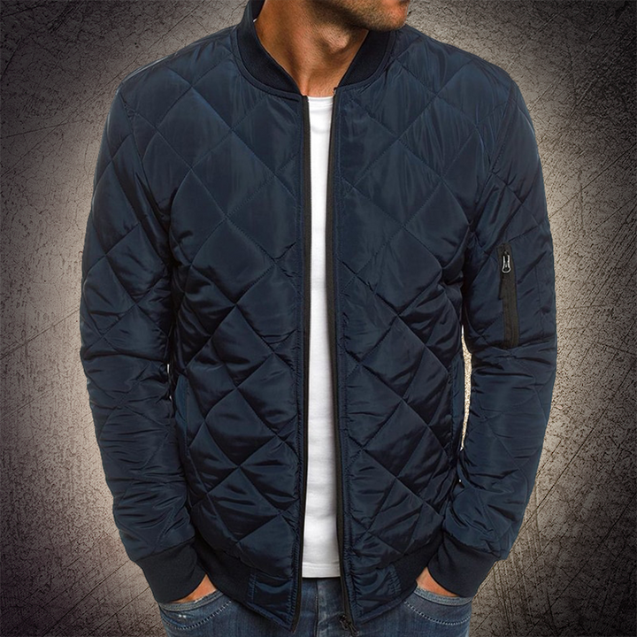 Reza - Quilted Zip-Up Bomber Jacket