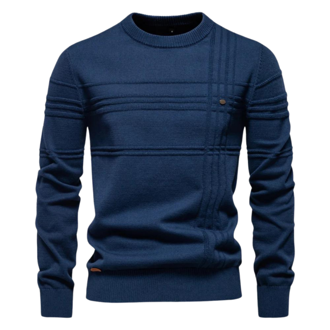 Maziarz - Elegant Sweater With Checkered Design