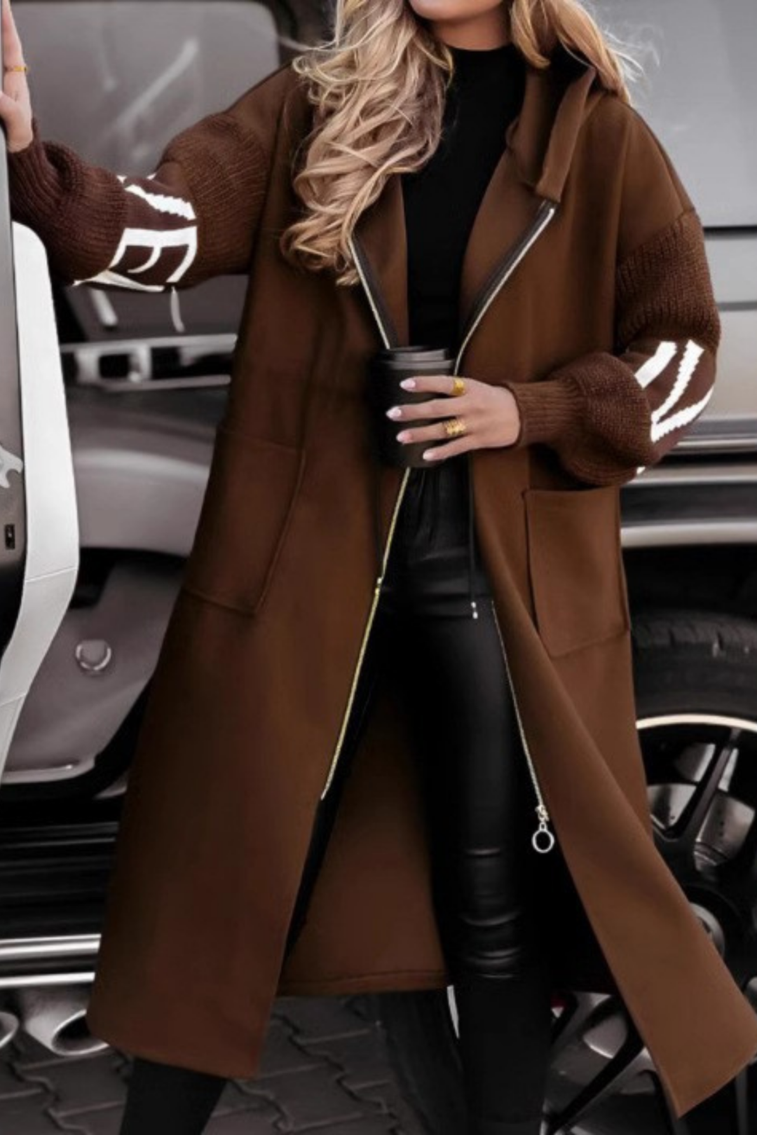 Riselda - Knitted Jacket Hoodie With Long Sleeve