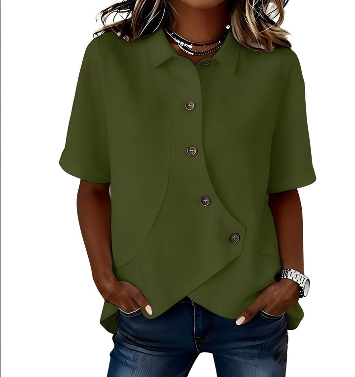 Thabata - Elegant Short Sleeve Blouse