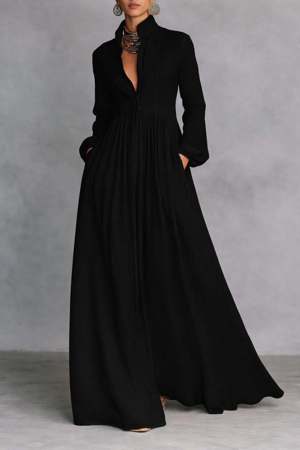 Sheilan - Elegant Maxi Dress With Buttons