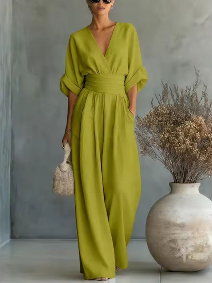 Aurore - Comfortable Jumpsuit WIth V-Neck