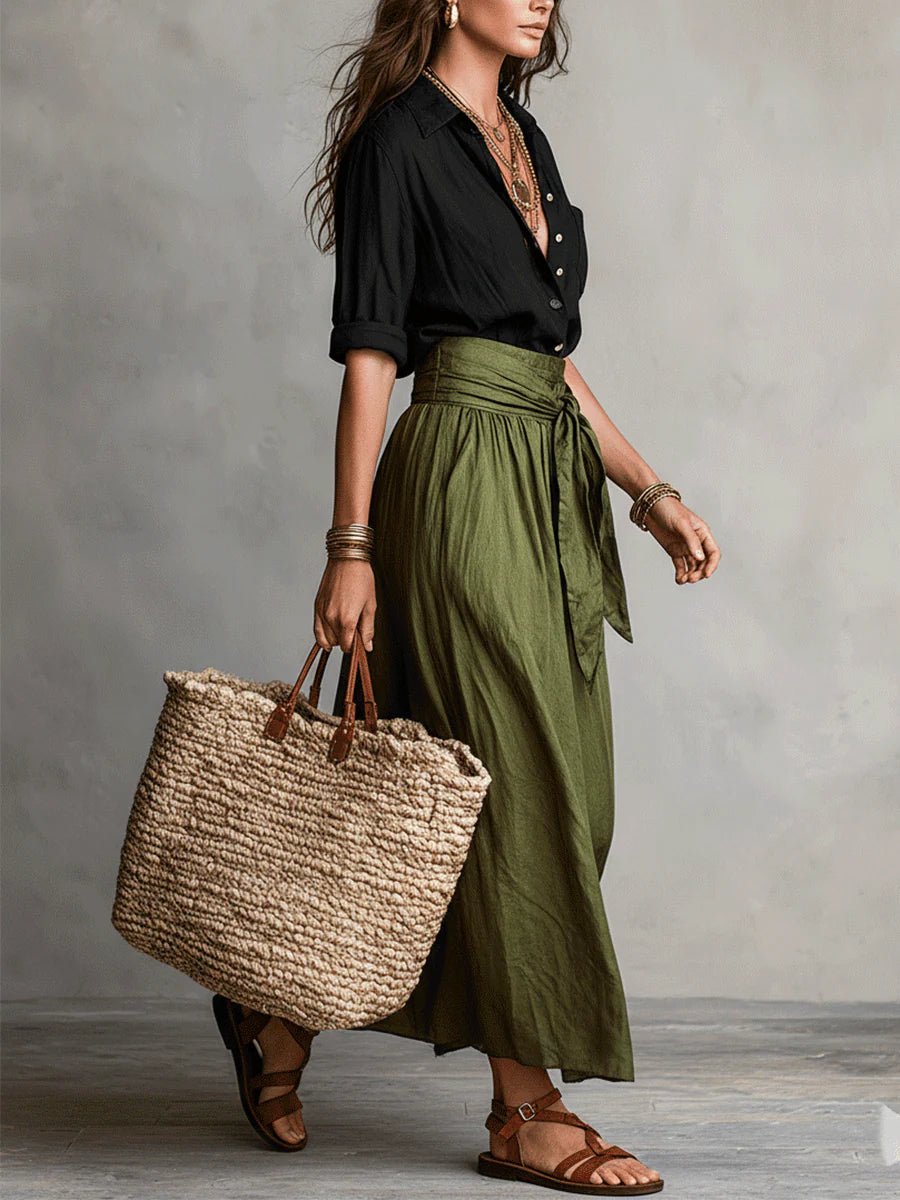 Virra - T-Shirt And Midi Skirt Set