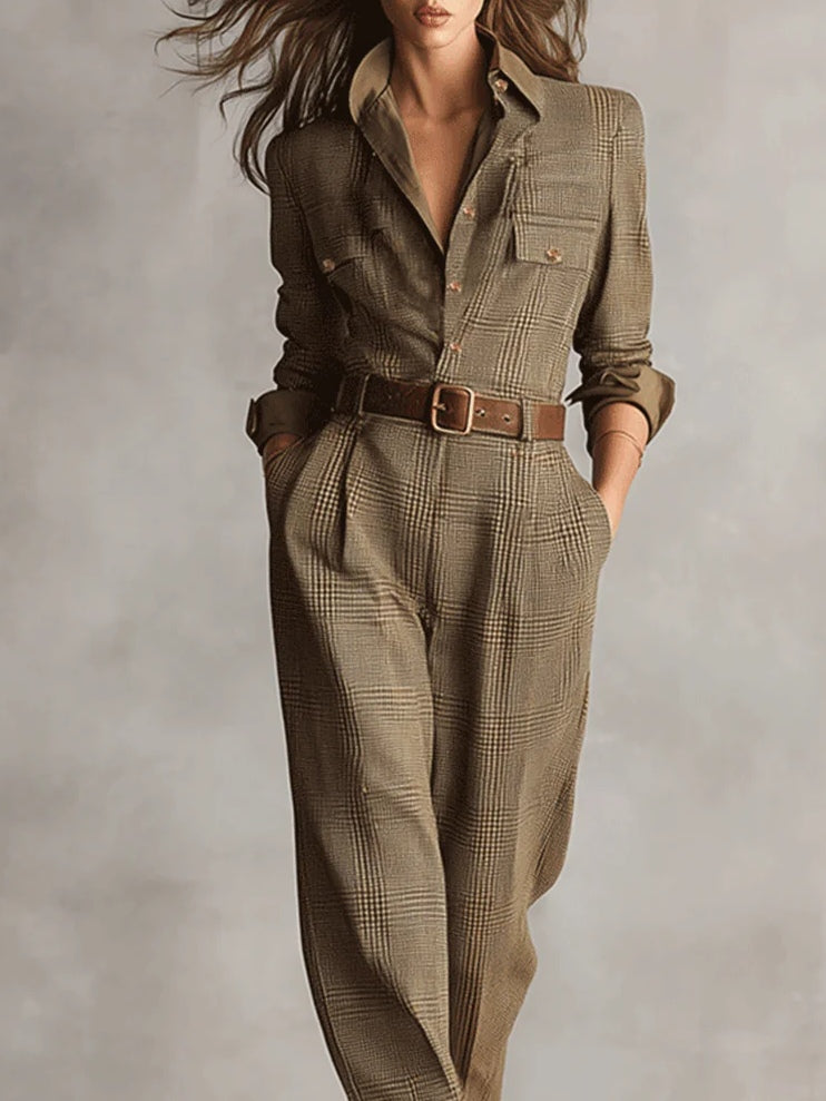 Jenya - Elegant Button Jumpsuits with Pocket