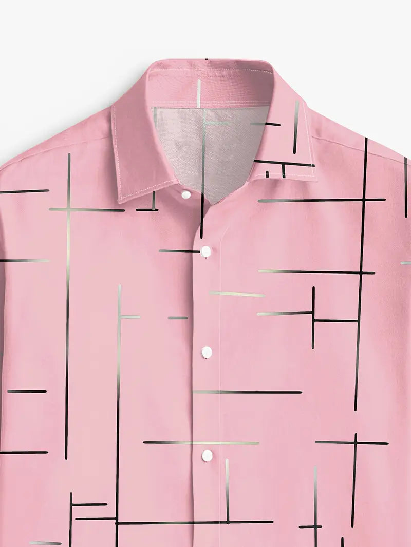 Nerio - Geometric Print Long Sleeve Shirt