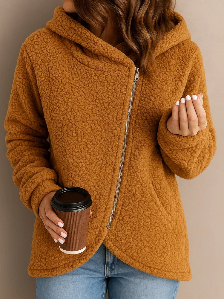 Wendie - Cozy Sherpa Fleece Zip Hoodie