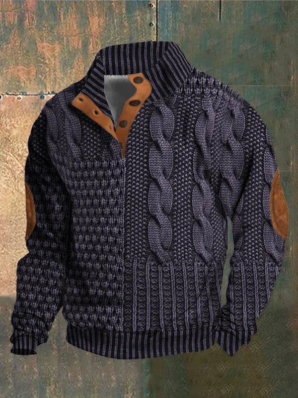 Gwydion - Cable Knit Patchwork Sweater