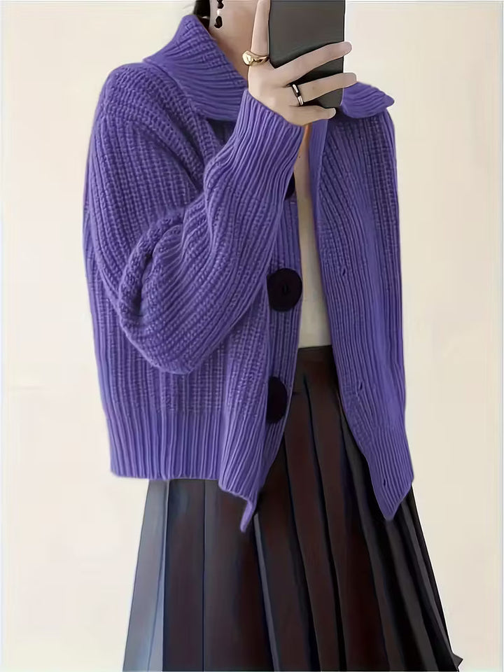 Agnetha - Knitted Sweater With Large Buttons