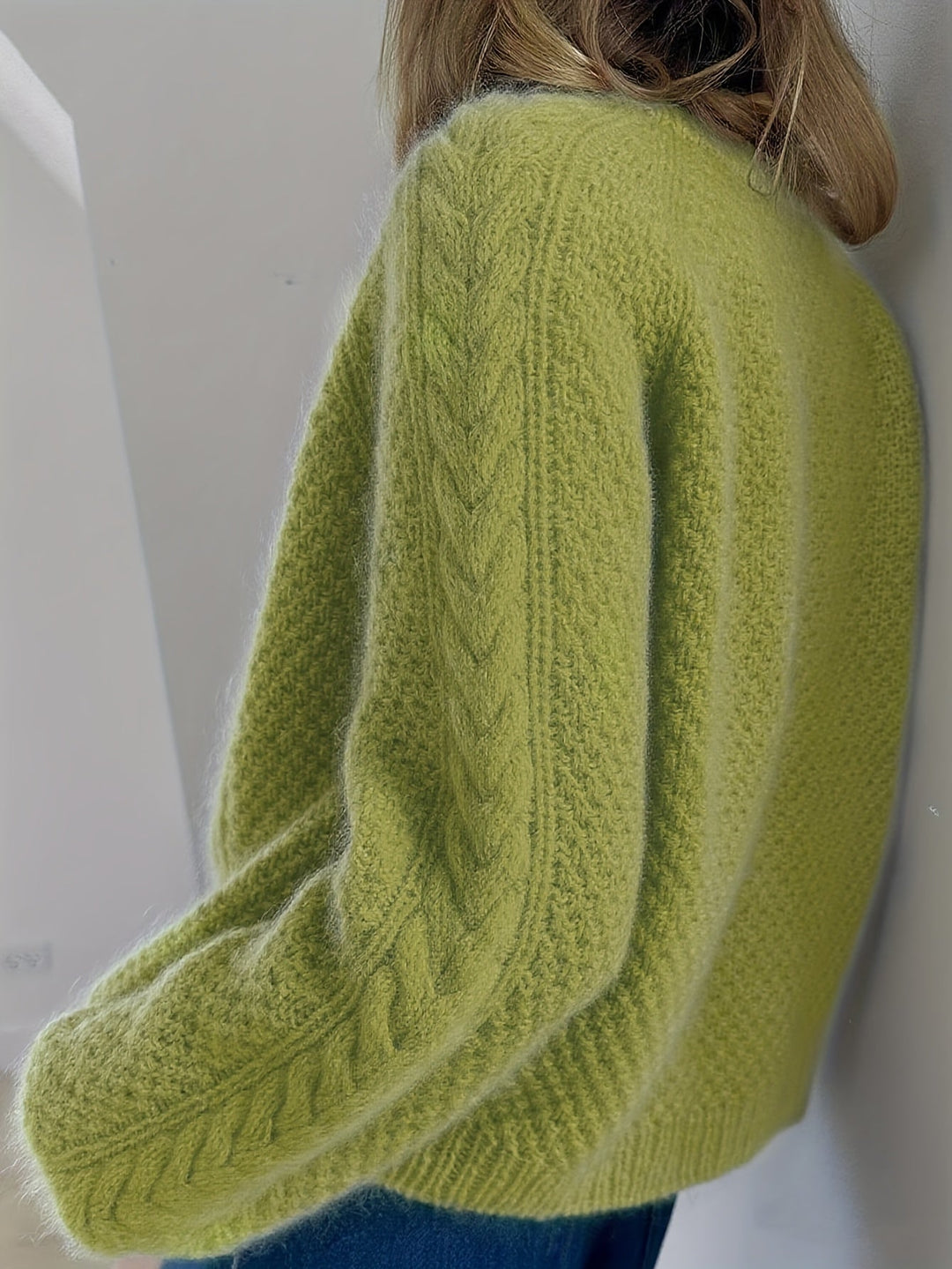 Dwina -  Cable Knitted Cardigan With Button