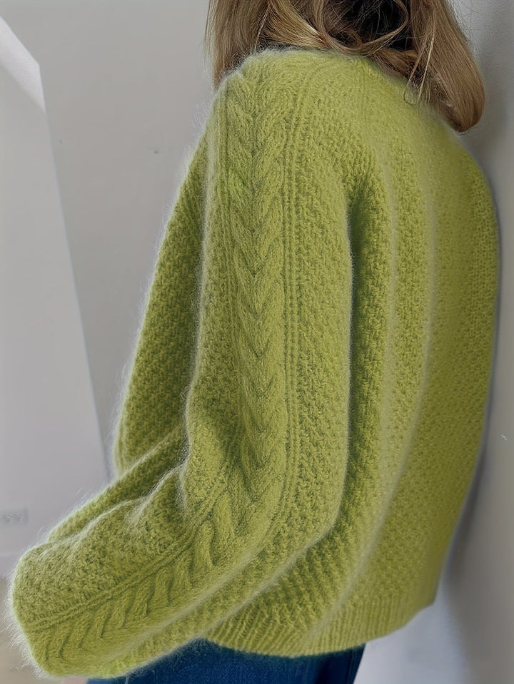 Dwina -  Cable Knitted Cardigan With Button